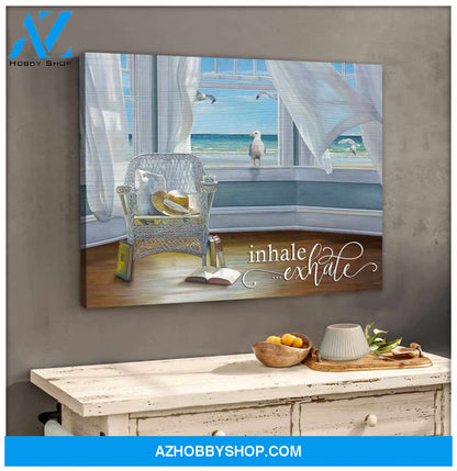 Beach Inhale Exhale Wall Art Canvas Prints, Wall Decor Visual Art