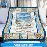 Beach Life Is Not Mean to Be Easy Throw Sherpa Fleece Blanket