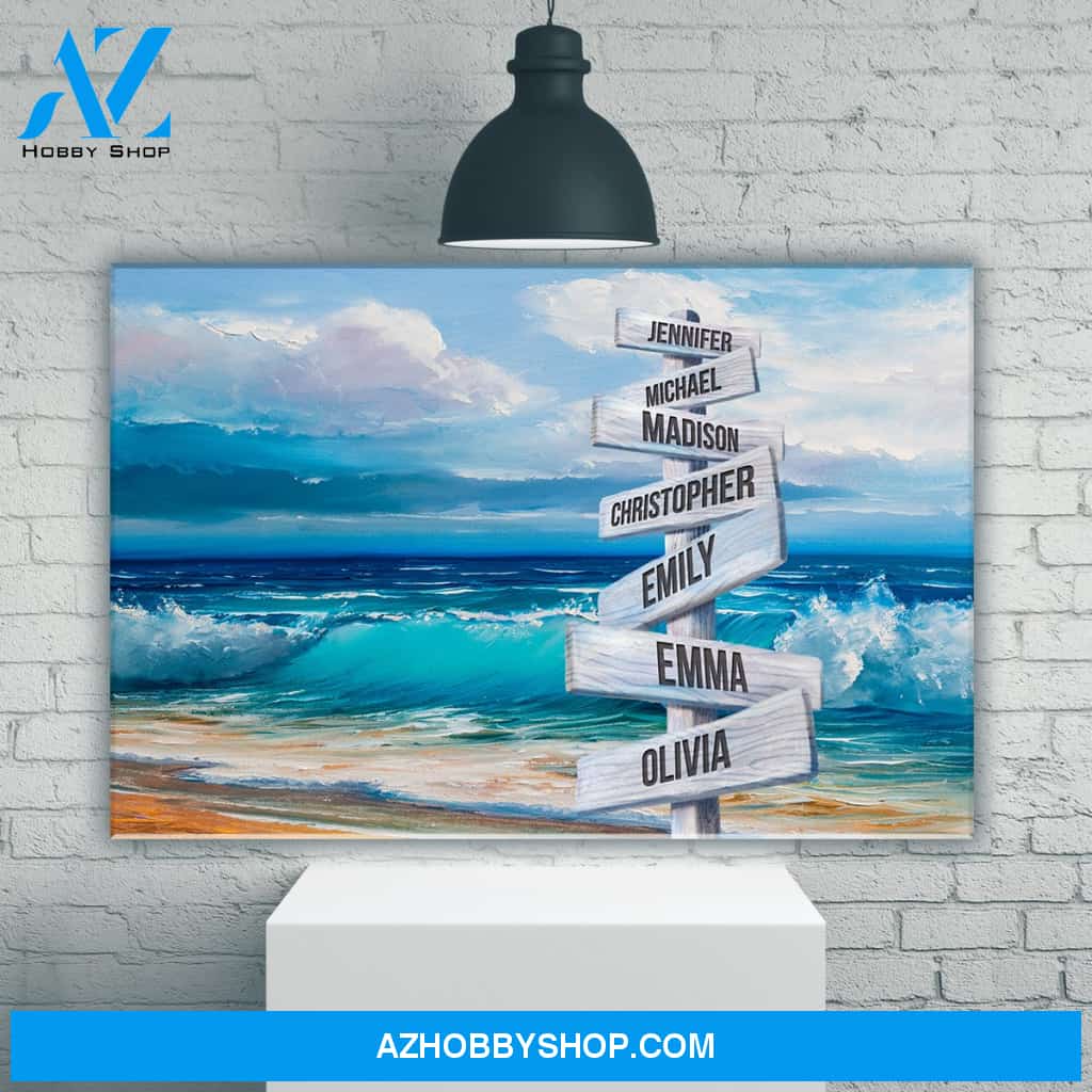 Beach Oil Painting Color Multi-Names Premium Canvas
