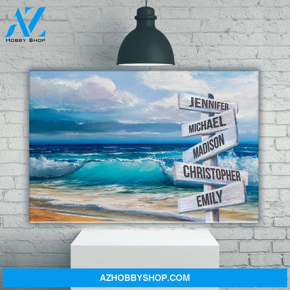Beach Oil Painting Color Multi-Names Premium Canvas
