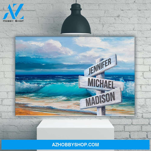 Beach Oil Painting Color Multi-Names Premium Canvas