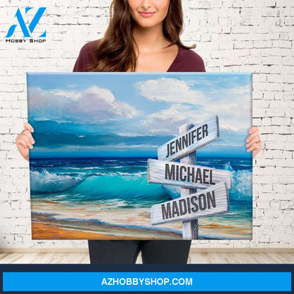 Beach Oil Painting Color Multi-Names Premium Canvas