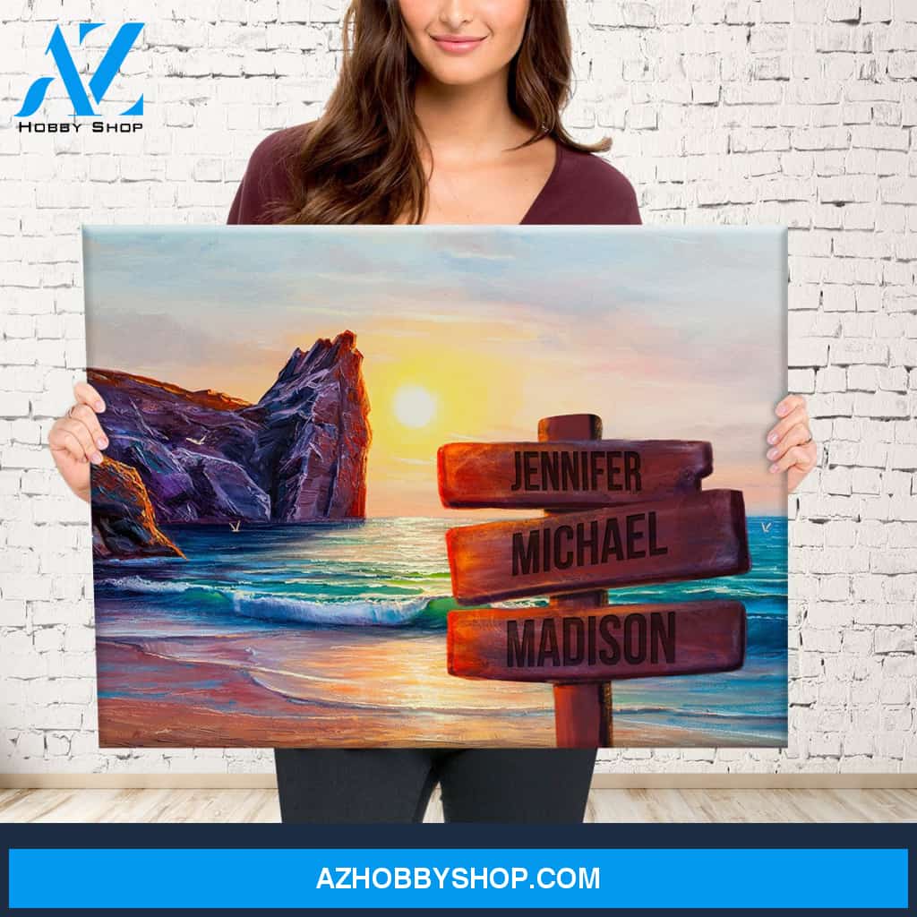 Beach Oil Painting Color Multi-Names Premium Canvas 2