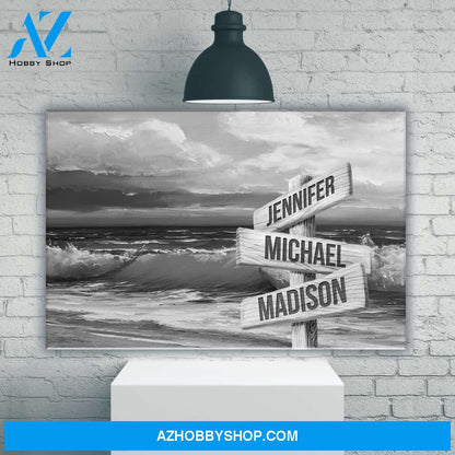 Beach Oil Painting Multi-Names Premium Canvas