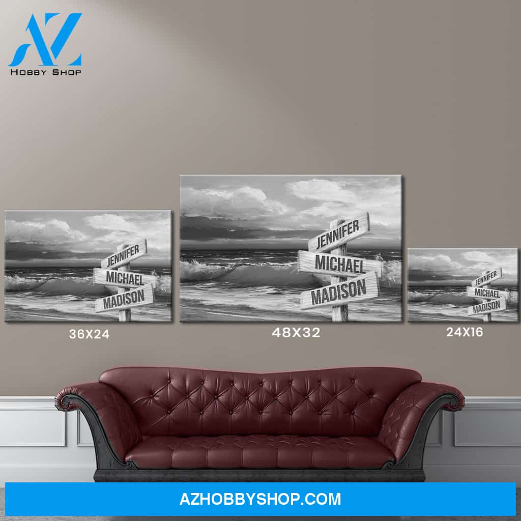 Beach Oil Painting Multi-Names Premium Canvas