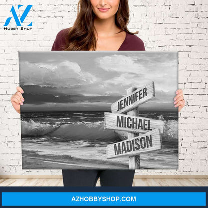Beach Oil Painting Multi-Names Premium Canvas