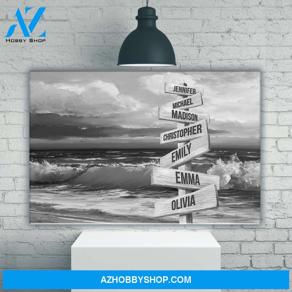 Beach Oil Painting Multi-Names Premium Canvas