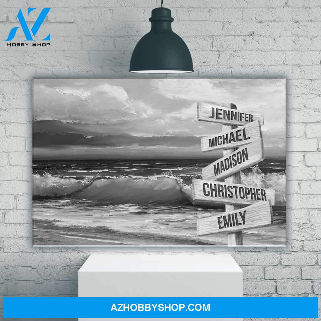 Beach Oil Painting Multi-Names Premium Canvas