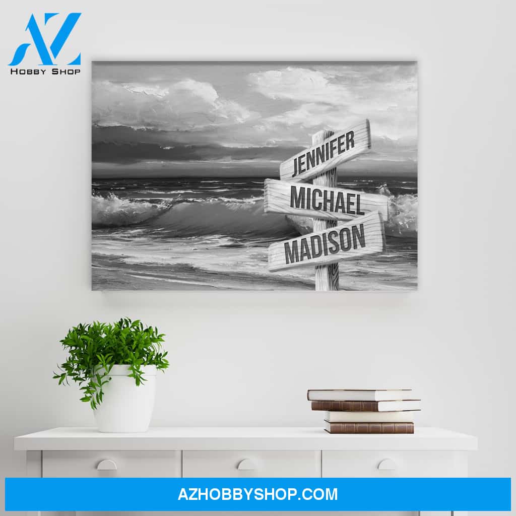 Beach Oil Painting Multi-Names Premium Canvas