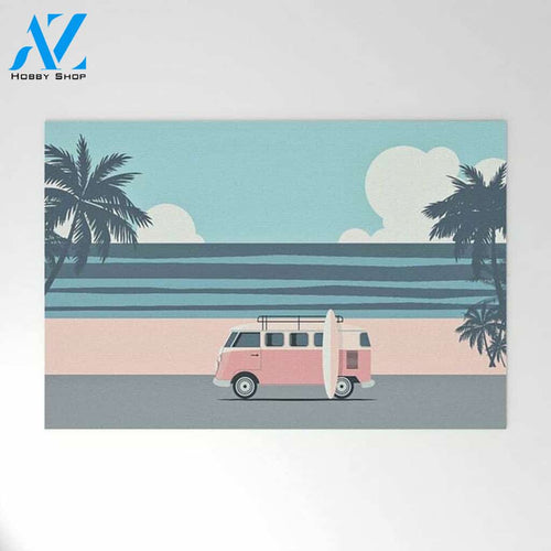 Beach Palm Tree Camper Doormat Welcome Mat House Warming Gift Home Decor Funny Doormat Gift Idea