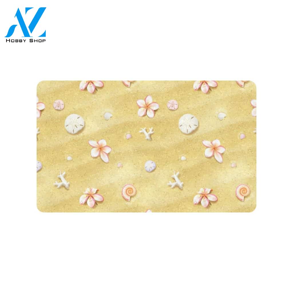 Beach Theme Print Rubber Doormat