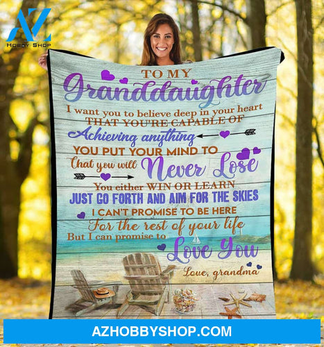 Personalized Beach To My Granddaughter Fleece Blanket From Grandma I Can Promise To Love You For The Rest Of Mine Great Customized Blanket Gifts For Birthday Christmas Thanksgiving