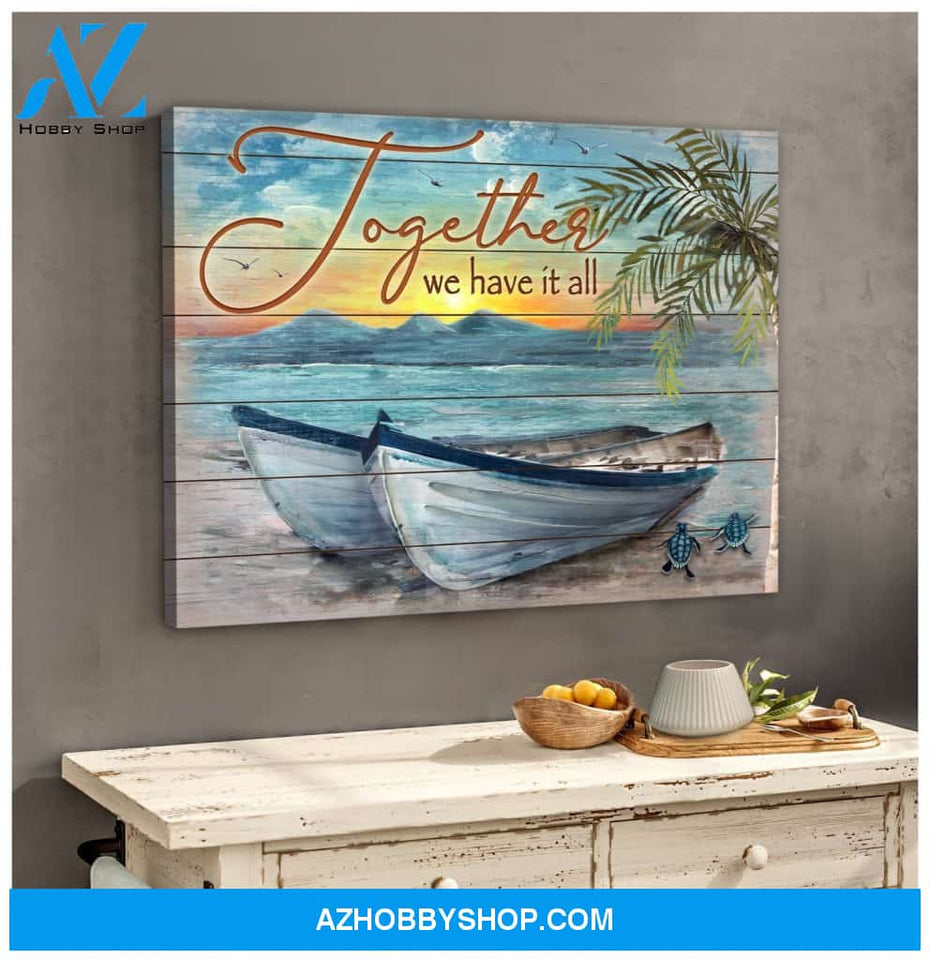 Beach Turtle Canvas - Hanging Art Above Sofa
