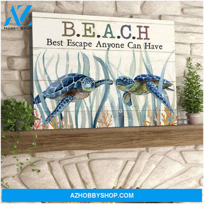Beach Turtle Canvas Wall Art Decor, Wall Decor Visual Art