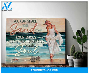 Beach Turtle Canvas You Can Shake The Sand From Your Shoes Wall Art Decor, Wall Decor Visual Art