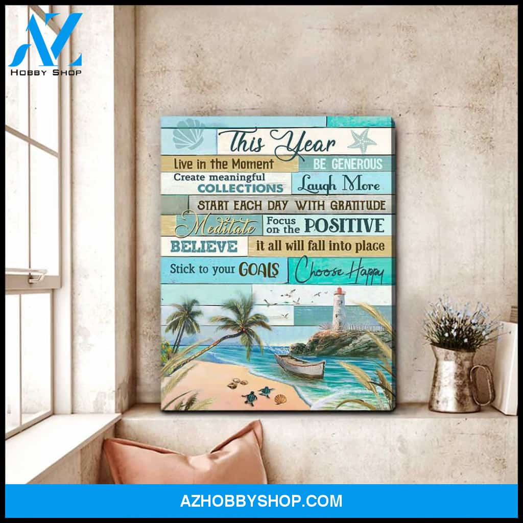 Beach Turtles This Year Canvas Wall Art Decor, Wall Decor Visual Art