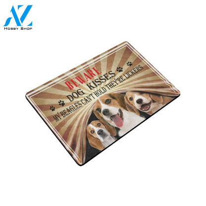 Beagle Beware Dog Kisses Doormat Indoor And Outdoor Mat Entrance Rug Sweet Home Decor Housewarming Gift Gift For Friend Family Stem Feminist