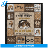 Beagle Blanket, First Thing I See Every Morning Is A Beagle Who Loves Me Blanket