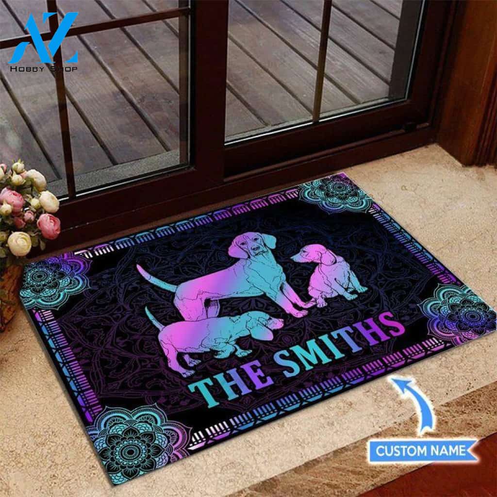 Beagle Colorful Mandala Custom Doormat