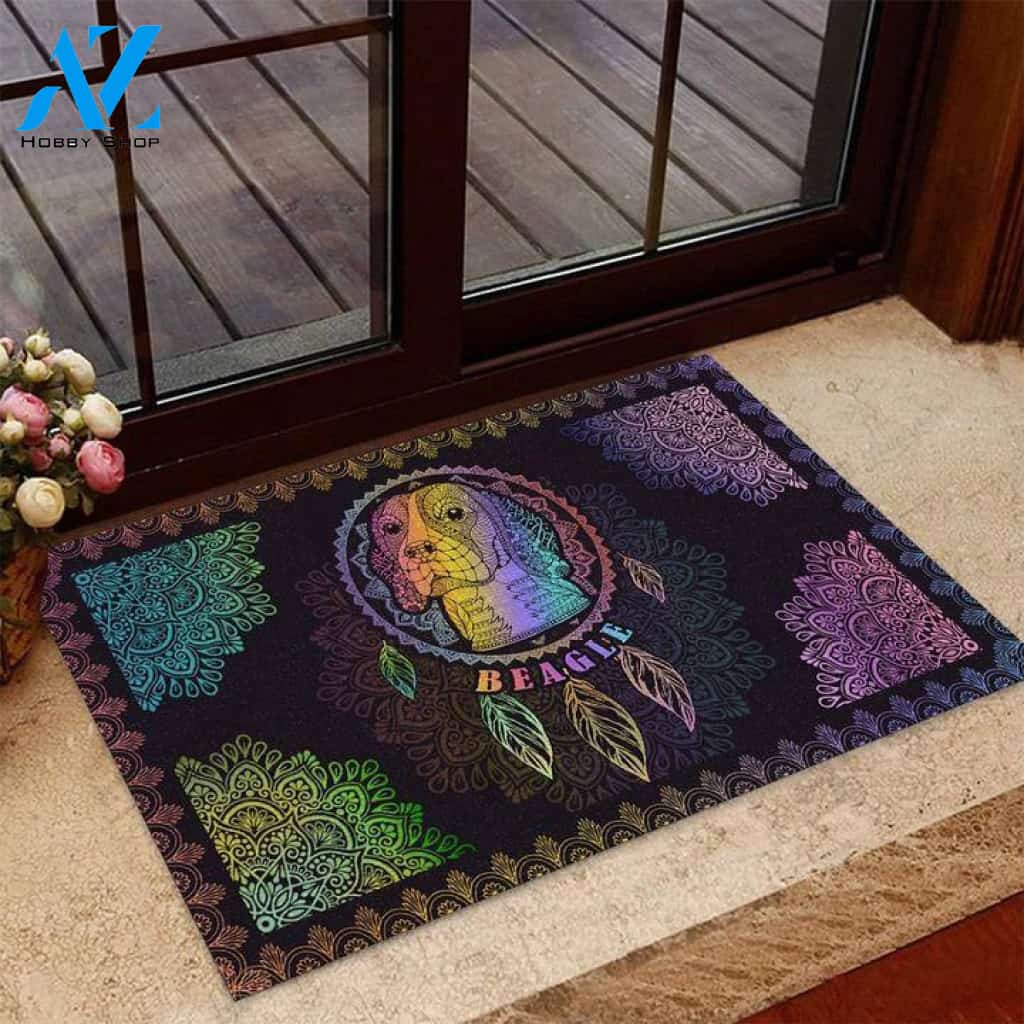 Beagle Colorful Mandala Doormat | Welcome Mat | House Warming Gift