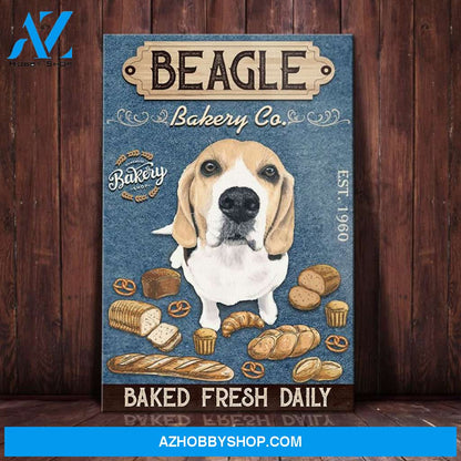 Beagle Dog Bakery Company Canvas Wall Art, Wall Decor Visual Art