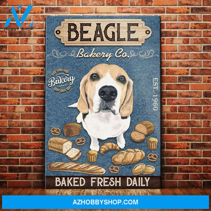 Beagle Dog Bakery Company Canvas Wall Art, Wall Decor Visual Art