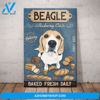 Beagle Dog Bakery Company Canvas Wall Art, Wall Decor Visual Art