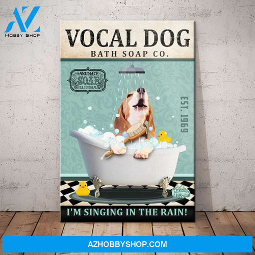 Beagle Dog Bath Soap Company Canvas Wall Art, Wall Decor Visual Art