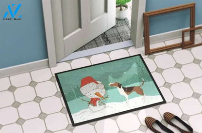 Beagle Dog Snowman Doormat Welcome Mat Housewarming Gift Home Decor Funny Doormat Gift Idea For Friend Happy Winter Gift Ideas