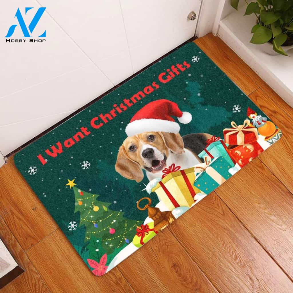 Beagle I Want Christmas Gifts Doormat