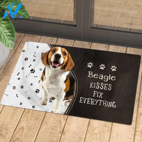 Beagle Kisses Fix Everything Doormat