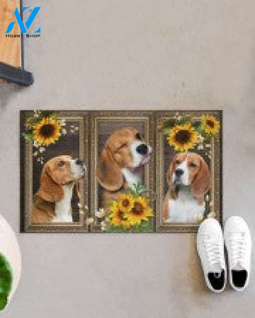 Beagle Lovely Sunflowers Gift For You Doormat
