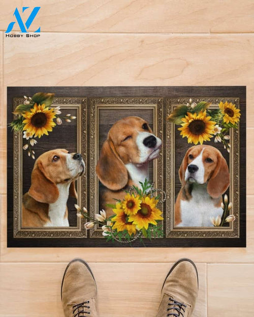 Beagle Lovely Sunflowers Indoor And Outdoor Doormat Gift For Dog Lovers Birthday Gift Decor Warm House Gift Welcome Mat