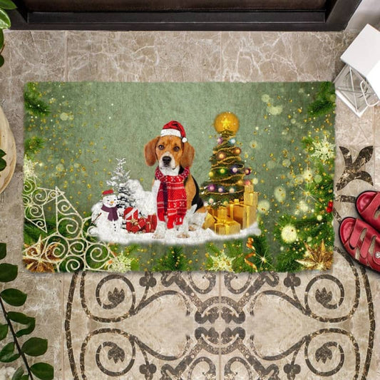 Beagle Merry Christmas Doormat