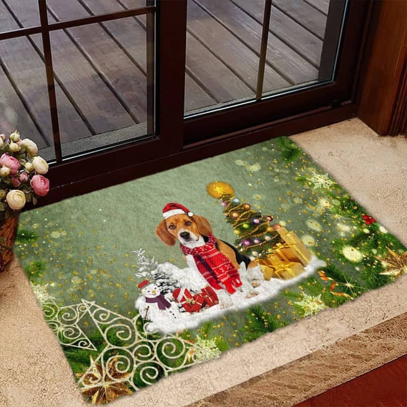 Beagle Merry Christmas Doormat
