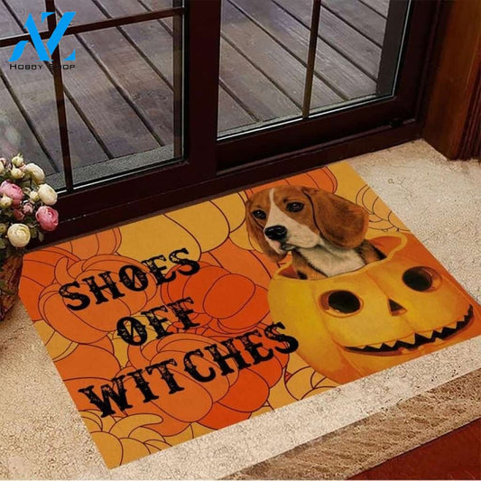 Beagle Shoes Off Witches Pumpkin Funny Halloween Indoor And Outdoor Doormat Warm House Gift Welcome Mat Birthday Gift For Dog Lovers