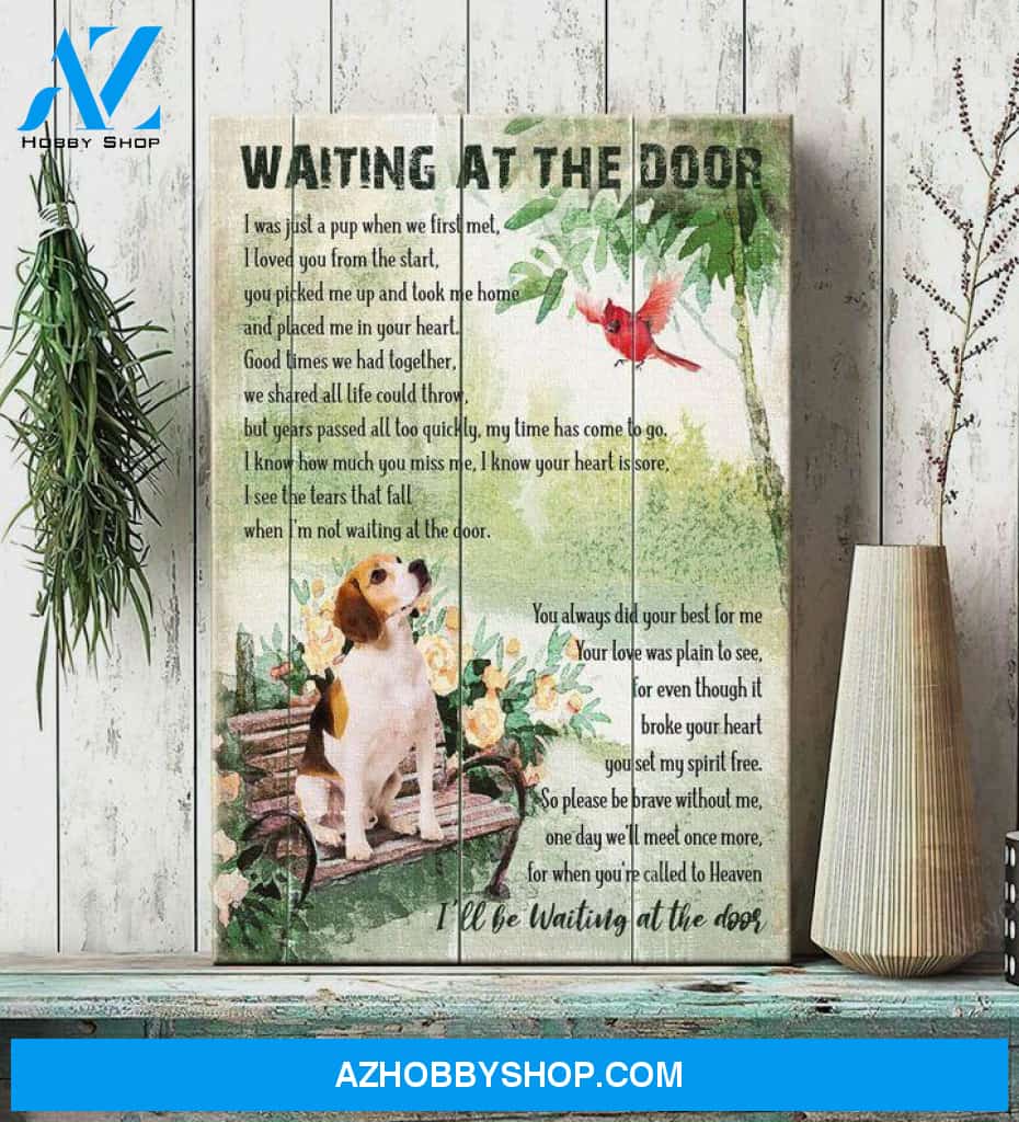 Beagle - Waiting at the door for you Beagle Portrait Canvas Prints - Wall Art