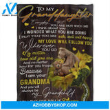 Bear Blanket, To My Granddaughter My Love Will Follow You, Gift For Granddaughter Family 