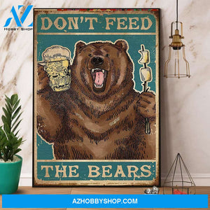 Bear Camping Don’T Feed The Bears Canvas And Poster, Wall Decor Visual Art