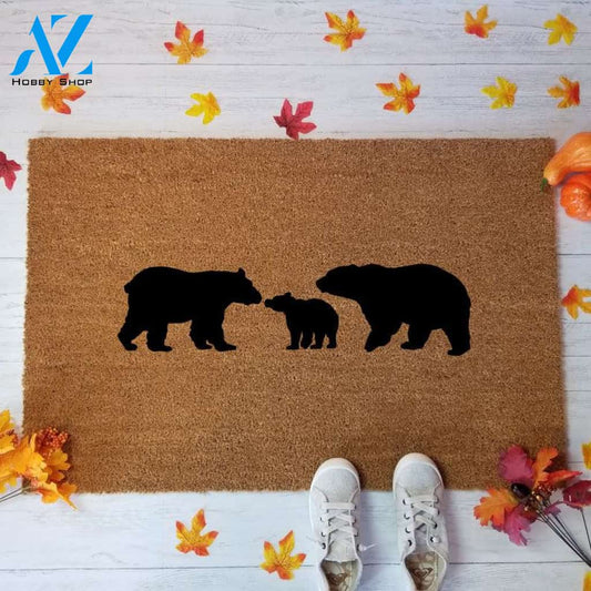 Bear Family Door Mat | Door Mats | Welcome Mat | Custom Doormat | Bears Doormat | Outdoors Mats | Housewarming Gifts | Gifts Ideas