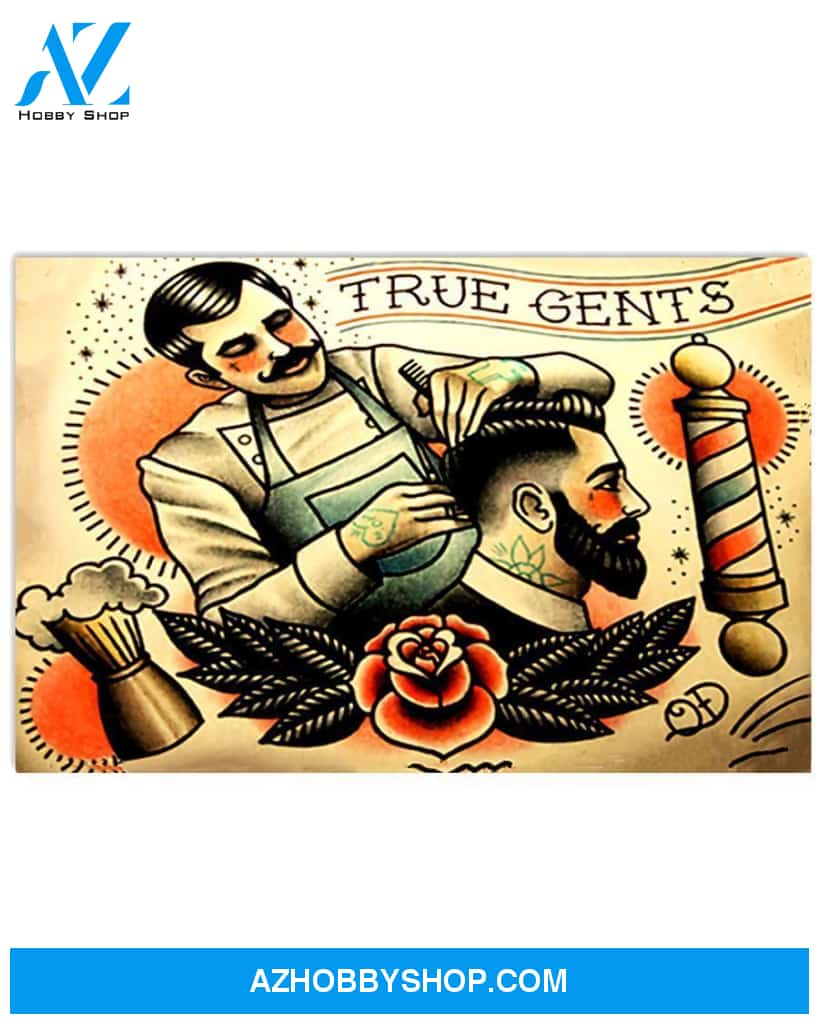 Beards True Gents Horizontal Art Canvas, Wall Decor Visual Art