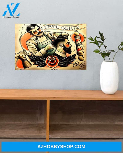 Beards True Gents Horizontal Art Canvas, Wall Decor Visual Art