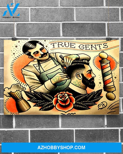 Beards True Gents Horizontal Art Canvas, Wall Decor Visual Art
