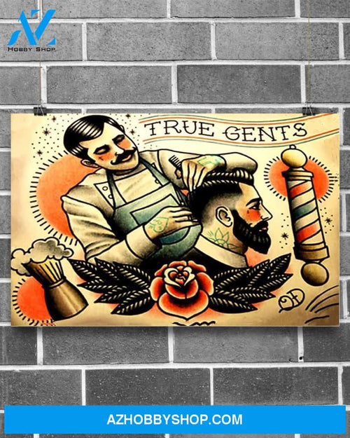 Beards True Gents Horizontal Art Canvas, Wall Decor Visual Art