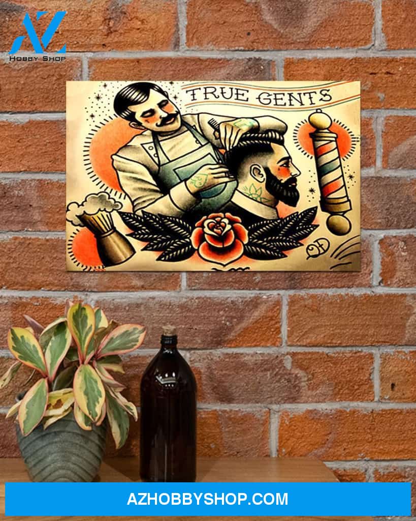 Beards True Gents Horizontal Art Canvas, Wall Decor Visual Art