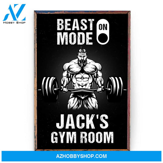 Beast Mode Gym Room - Personalized Poster/Canvas - Birthday Gift For Gymer - Old Man Lifting