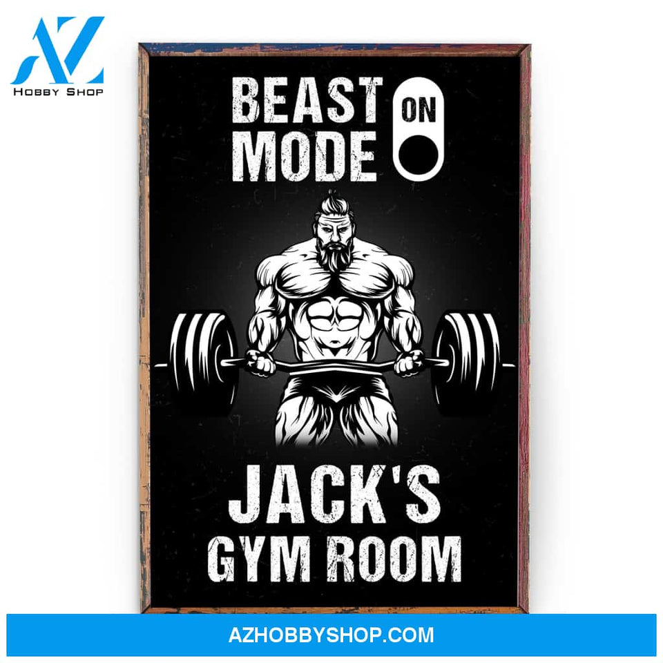 Beast Mode Gym Room - Personalized Poster/Canvas - Birthday Gift For Gymer - Old Man Lifting
