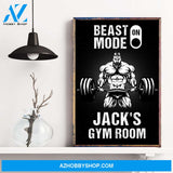 Beast Mode Gym Room - Personalized Poster/Canvas - Birthday Gift For Gymer - Old Man Lifting