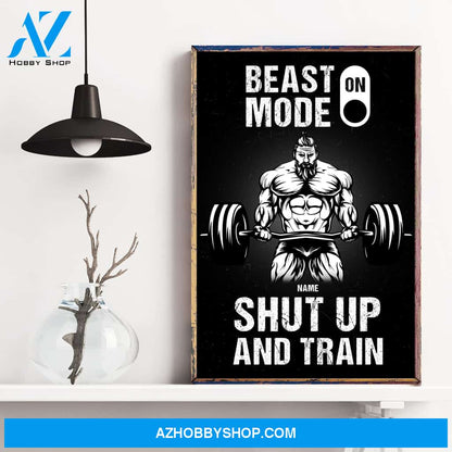 Beast Mode - Personalized Poster/Canvas - Birthday Gift For Gymer - Old Man Lifting