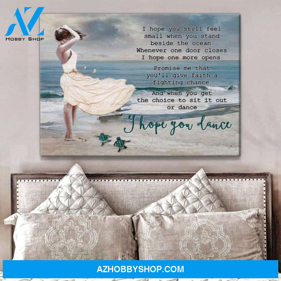 Beautiful Beach And Turtle Canvas - Hanging Art For Living Room